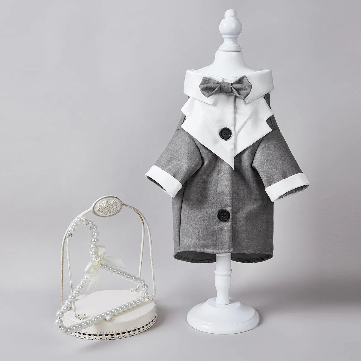 Chinese style gentleman wedding suit for dogs in polyester formal pet clothing