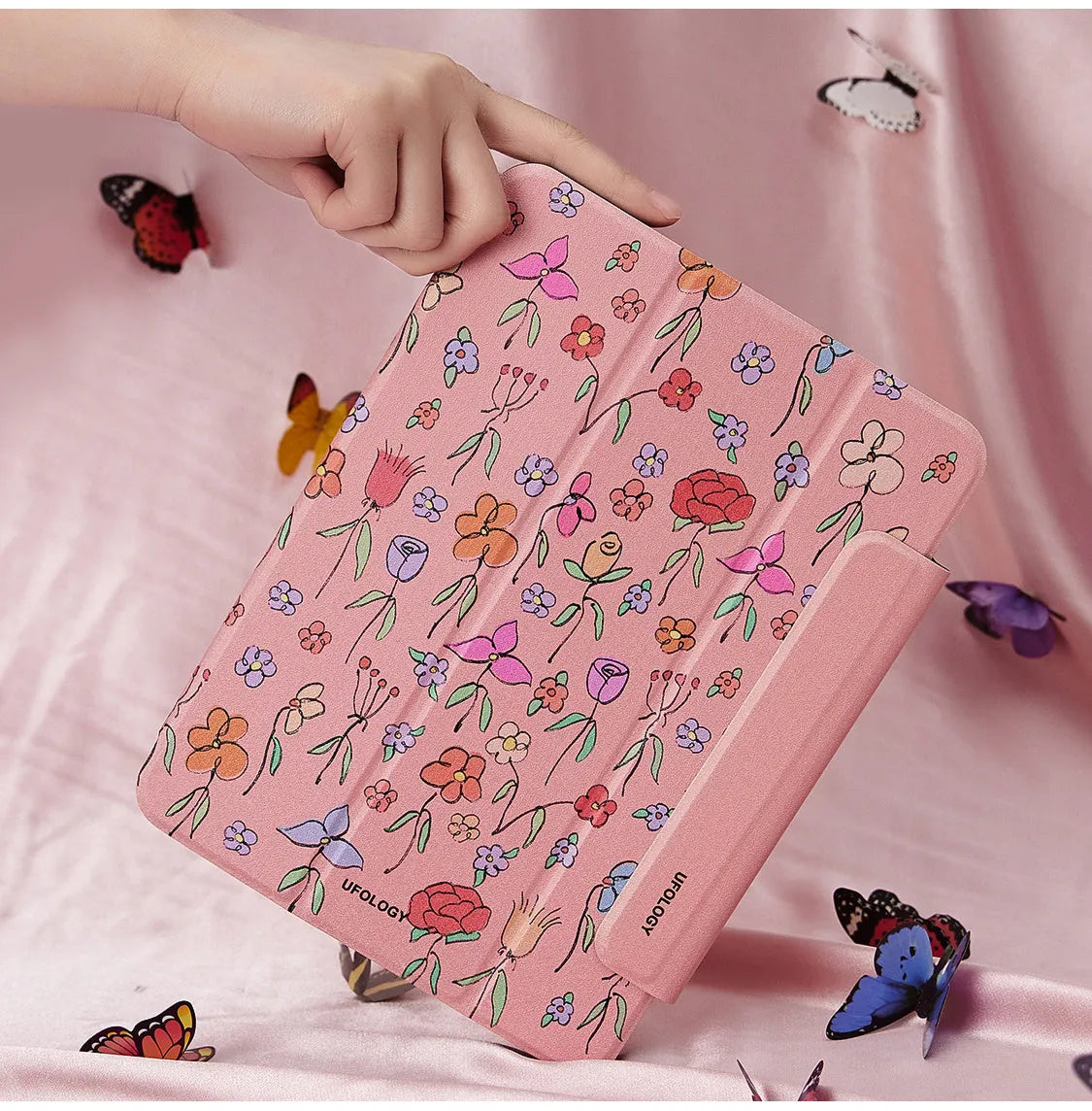 Magnetic protective case for 10.9-inch iPad Air tablets with flat shell design and clips