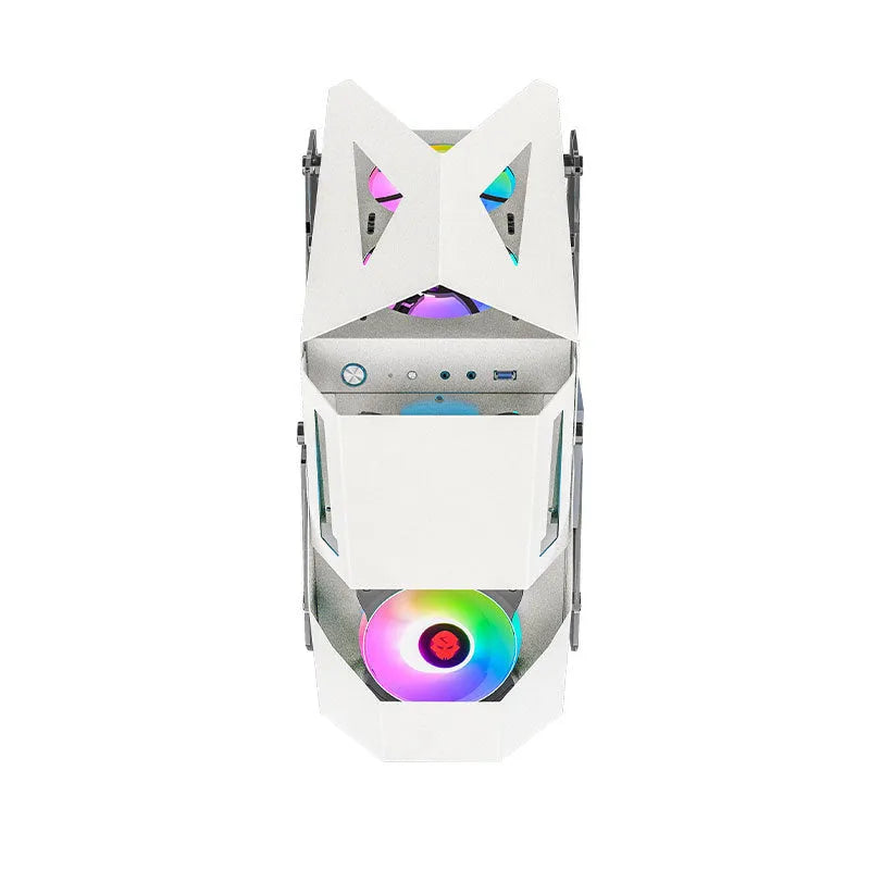 Full side tempered glass ATX computer case in pink or black with USB 3.0 front interface and SECC steel body.