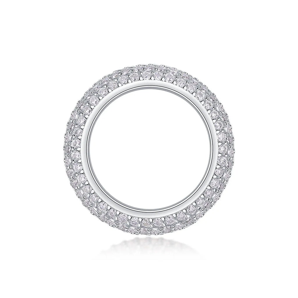 Moissanite ring with S925 silver platinum-plated band, GRA certificate, gift box, sizes 5-9