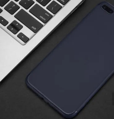 TPU silicone mobile phone case for Apple iPhone models showing black, blue, red and white colour options
