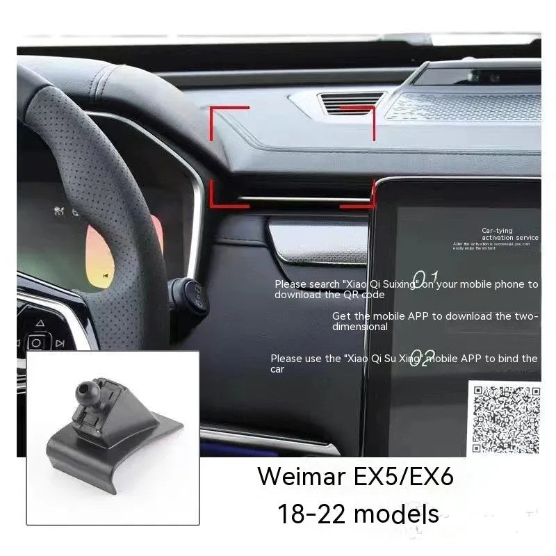 GOODWAY car dashboard phone holder with 360-degree rotation on snap-on base