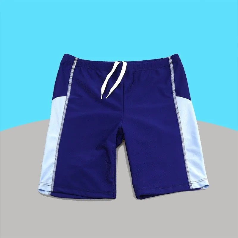 Quick-drying polyester children's swimming trunks in colour 69213style, for teenage boys.