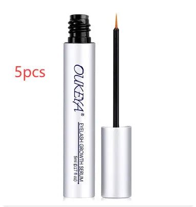 Silver bottle of 5ml eyelash growth essence nutrient solution for lash care.