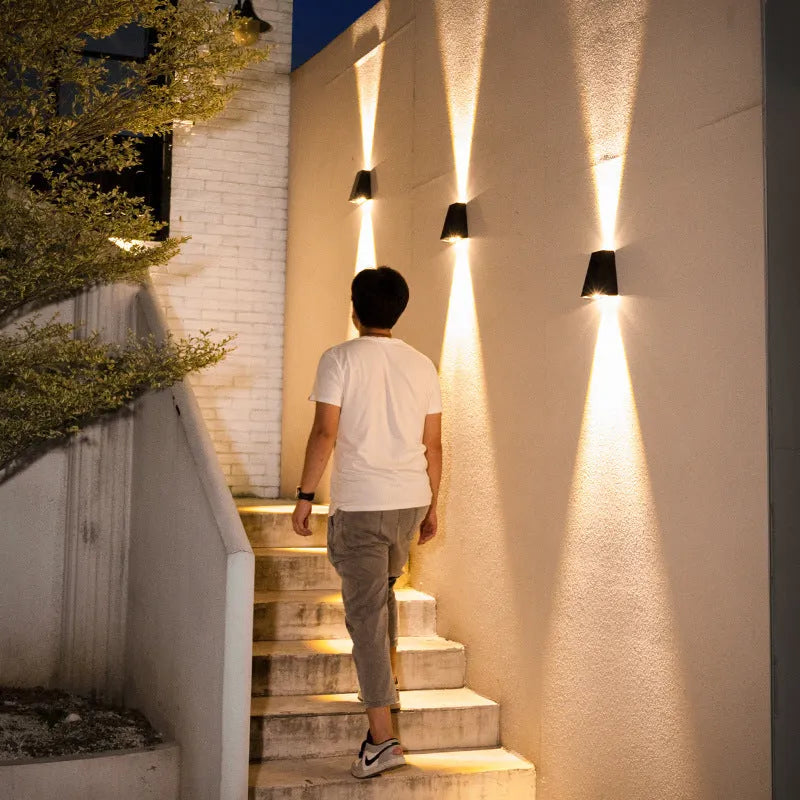 Solar outdoor corridor wall lamp with IP66 rating, ABS housing, and inductive switch for automatic motion-activated lighting
