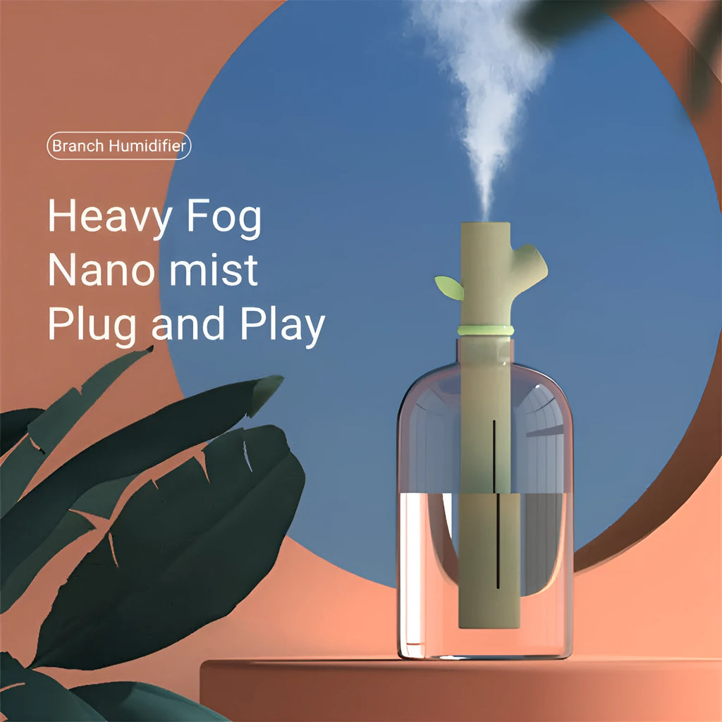 Transparent plastic USB portable mini humidifier with water purification filter