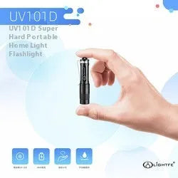 Super bright black aluminium alloy key ring flashlight with built-in keyring