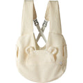 Grey square plaid quilted pet diaper backpack with cross-chest straps for small dogs and cats