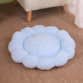 50x50cm half-surrounded pet bed in plush fabric showing blue colour option