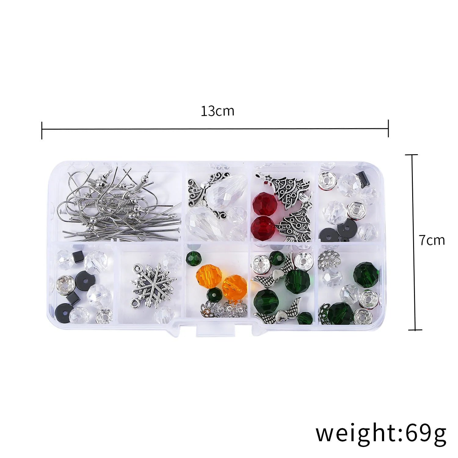 DIY earring set with heart-shaped alloy components in multiple colours, electroplated finish, in suit bag