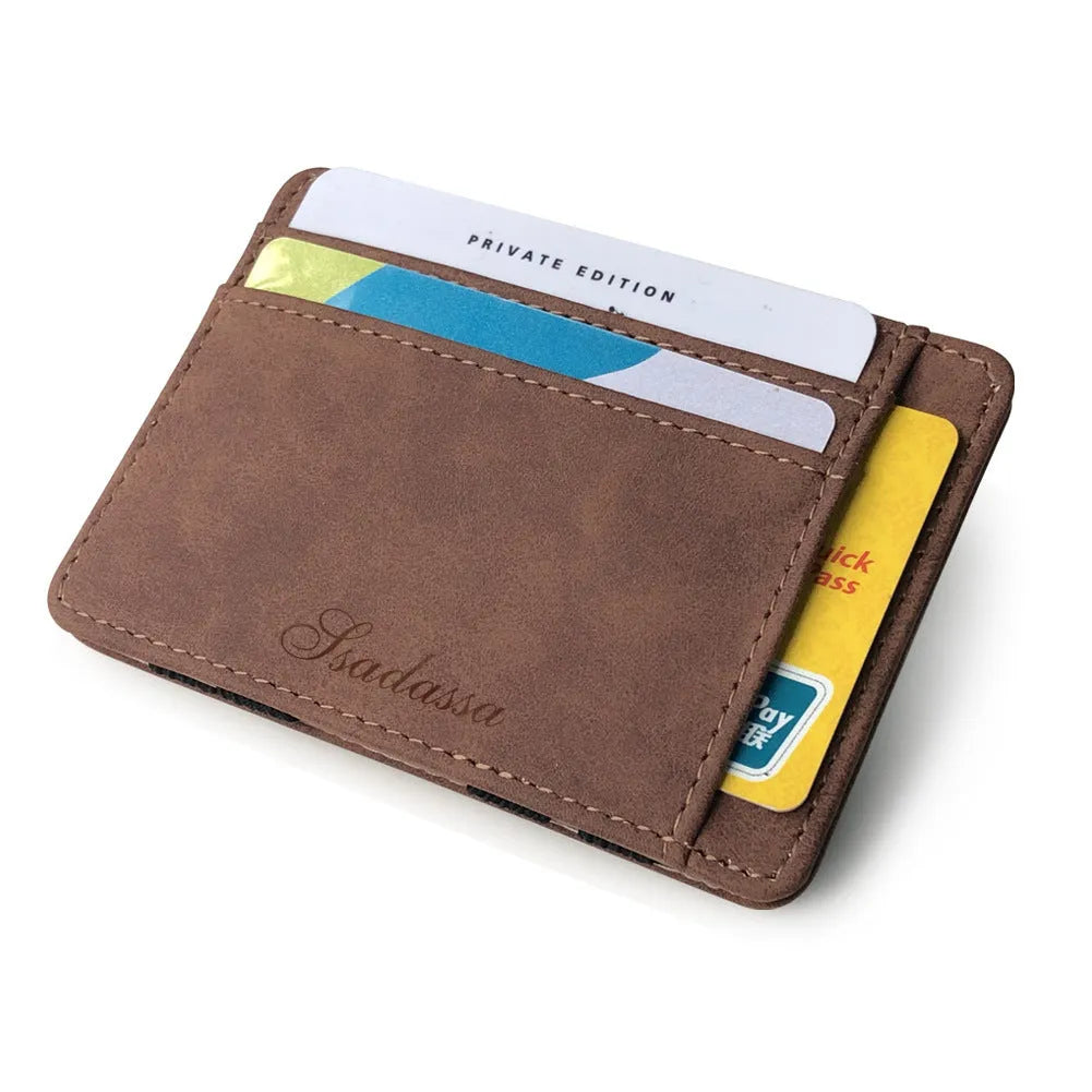 Matte leather Korean style coin purse in a horizontal square shape, showing decorative sewing lines and a coin pocket.