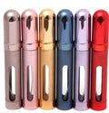 Slim aluminium 12ml portable perfume bottle in bullet shape with glass liner.
