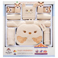 Beige baby clothing gift set with animal print cardigan suit for newborns 0-1 year in presentation box