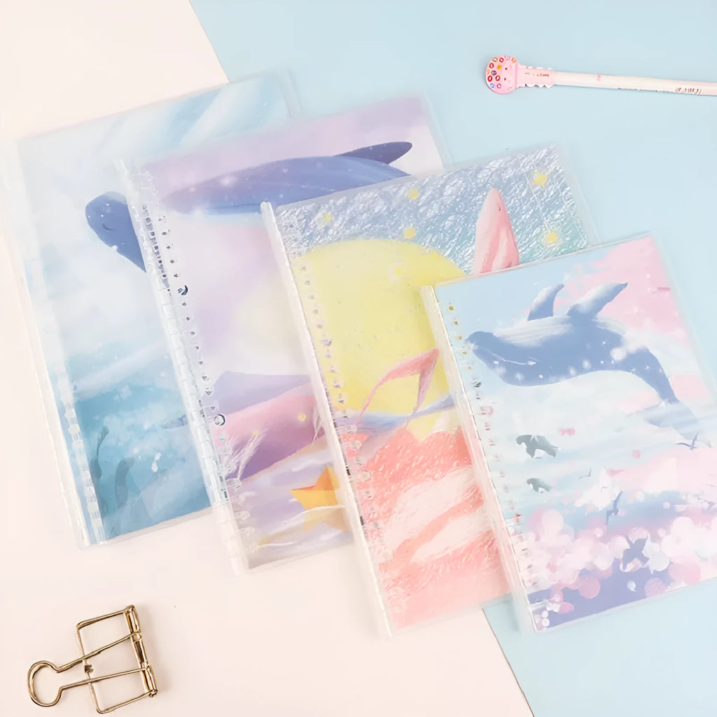 Children's hard cover notebook with hand-painted animal design in A5 or B5 size with binder binding