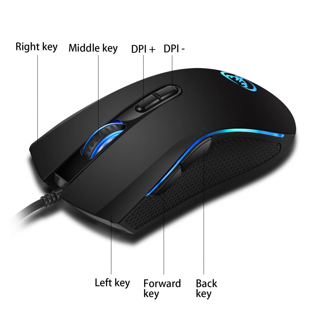 V700WB A869 white and black wired backlit gaming keyboard and mouse combo on a desk.