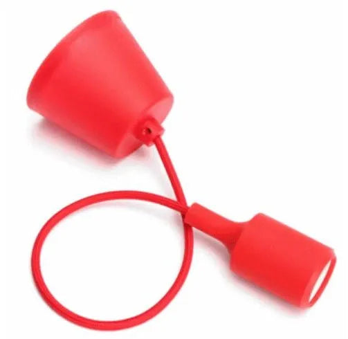 E26/E27 silicone pendant lamp holder with adjustable cord in multiple colour options