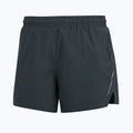 Men's gray straight-leg quick-dry running shorts laid flat, showing moisture-wicking polyester fabric.