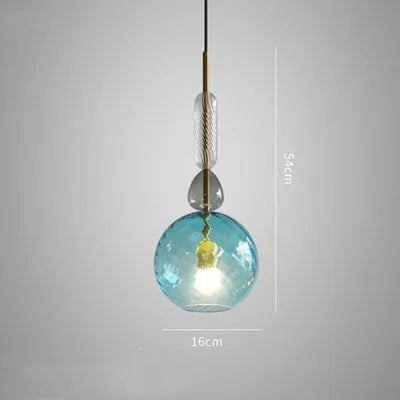 Glass bar counter chandelier with adjustable cord and LED lights