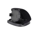 Black rotating suction cup car phone bracket mounted on windscreen with smartphone in cradle