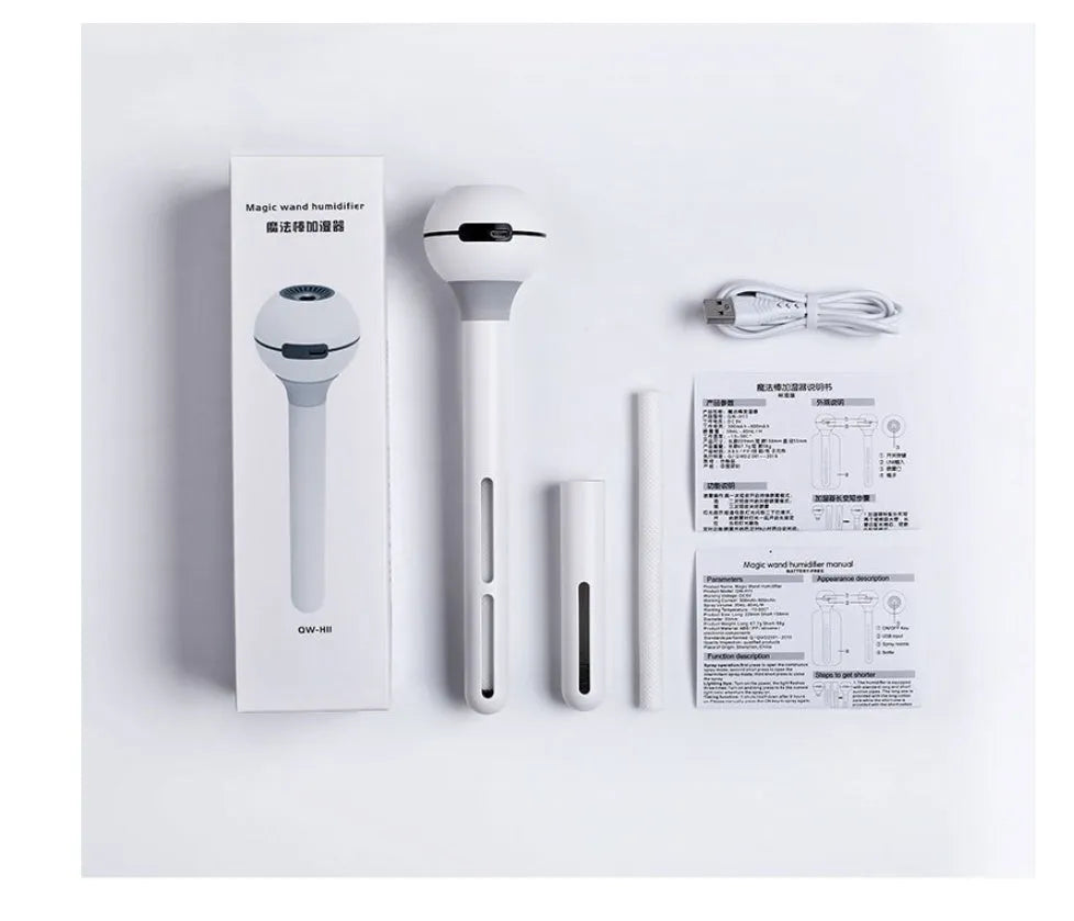Magic wand USB humidifier columnar design with 1 litre water tank