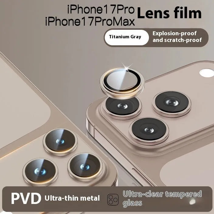 17ProMax Eagle Eye rear camera tempered glass protector in Titanium Black finish