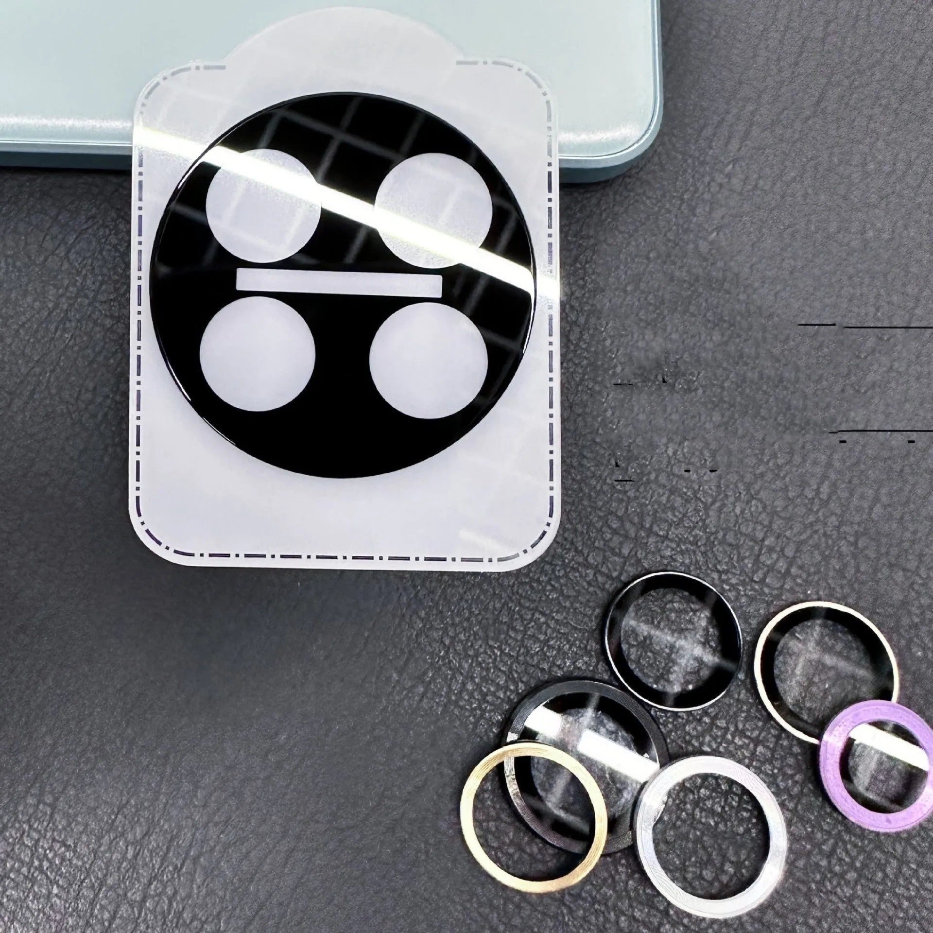 Tempered glass screen and camera lens protector for OnePlus 12, Find N3, and OnePlus 11 smartphones with black ring design.