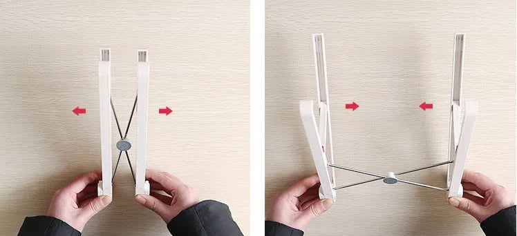 White aluminium laptop stand for Apple MacBook with folding design