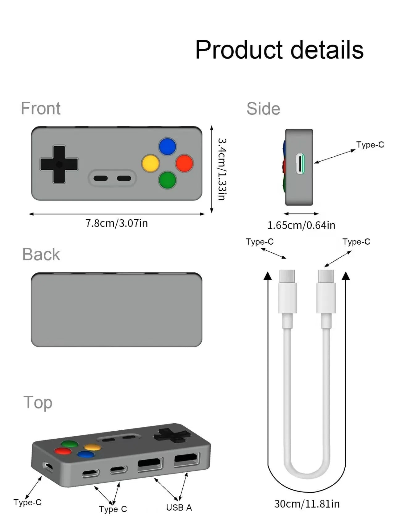 Creative personality cartoon game modeling HUB four-in-one USB 2.0 hub concentrator with short cable