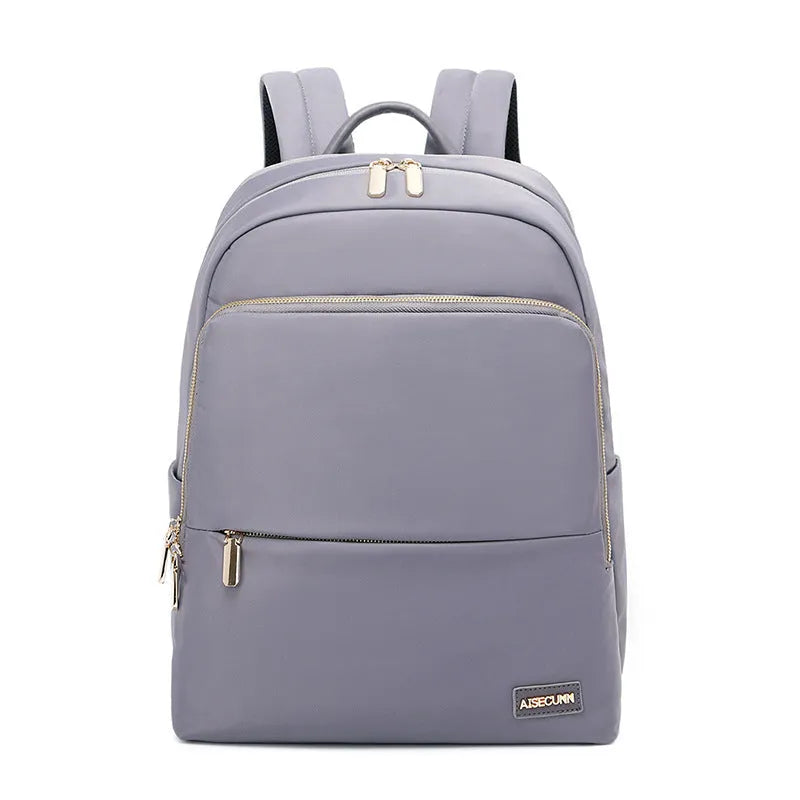Oxford cloth women's backpack in black colour with padded straps and large main compartment