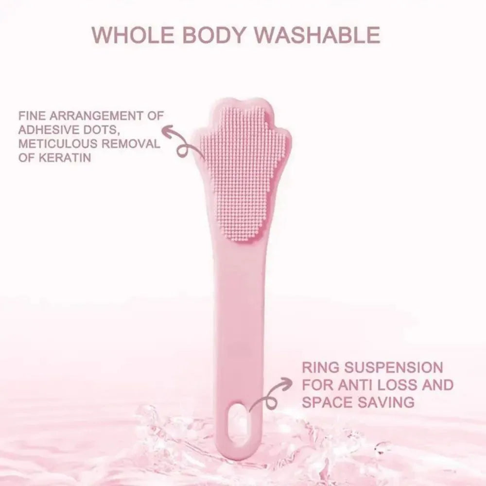 Silicone finger toothbrush for pets in pink, purple, and yellow colours