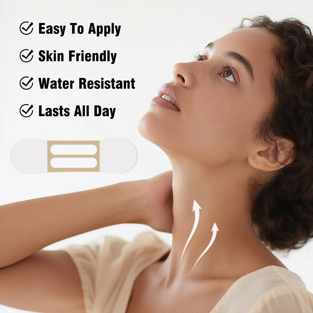 Pack of 12 invisible breathable physical lifting neck paste patches for temporary neck support