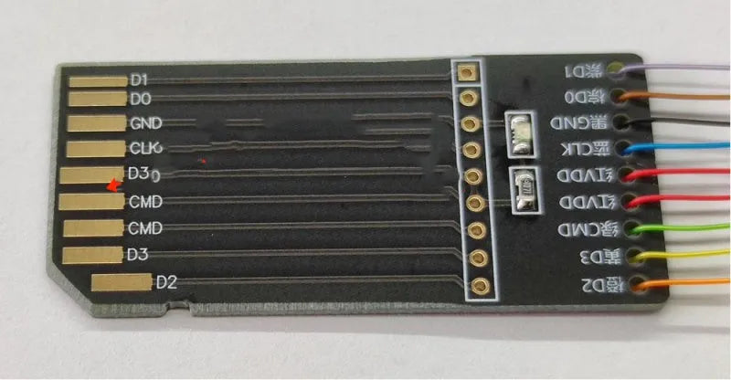 EMMC read write tool for car audio maintenance with SD card PCB port connectivity