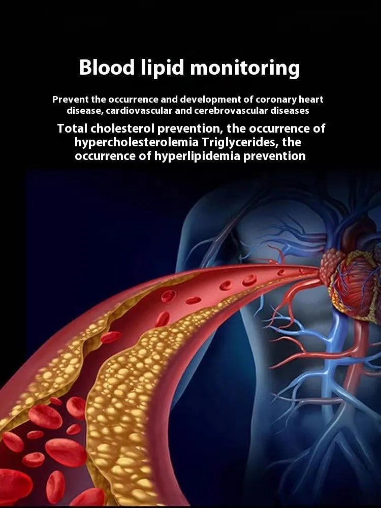 Amber brown non-invasive blood glucose smart bracelet with ECG and heart rate monitoring on TFT screen for adults