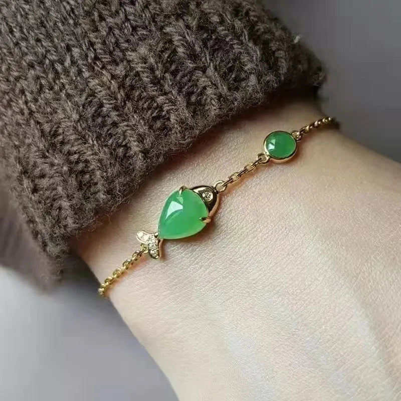 Women's copper electroplated yellow gold retro bracelet fashion jewellery