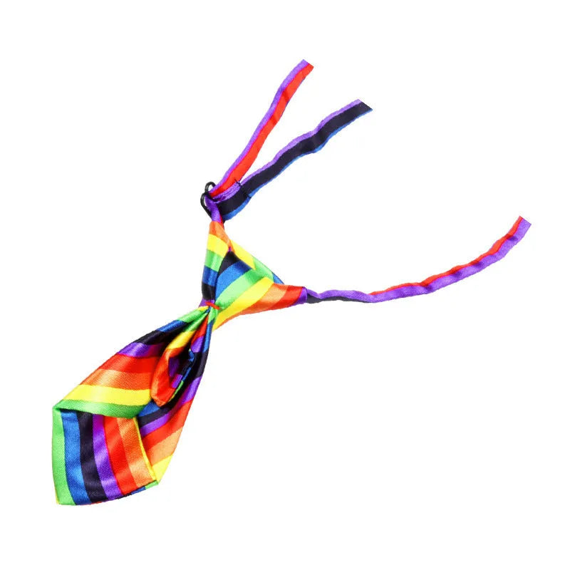 Nylon pet tie bow tie in solid colour, 10.5 x 5 cm, on a white background