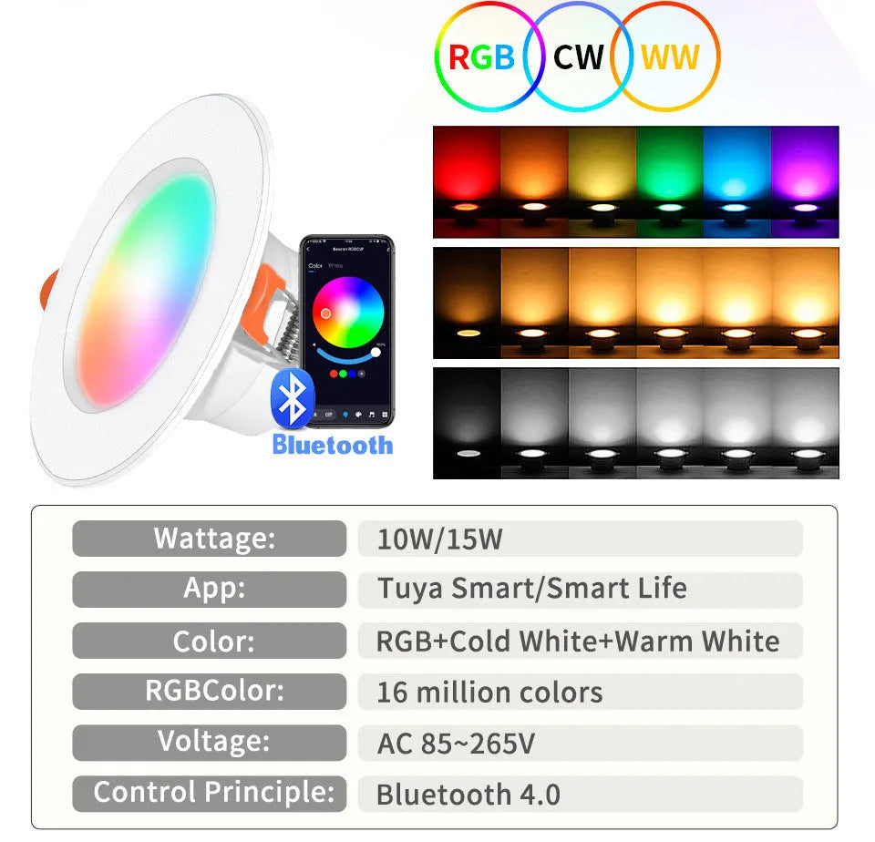Graffiti Bluetooth smart downlight with voice control, full colour dimming, and integrated speaker in modern simplicity style