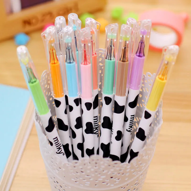 Box of 12 cow colour gel pens with 0.38mm fine tips.