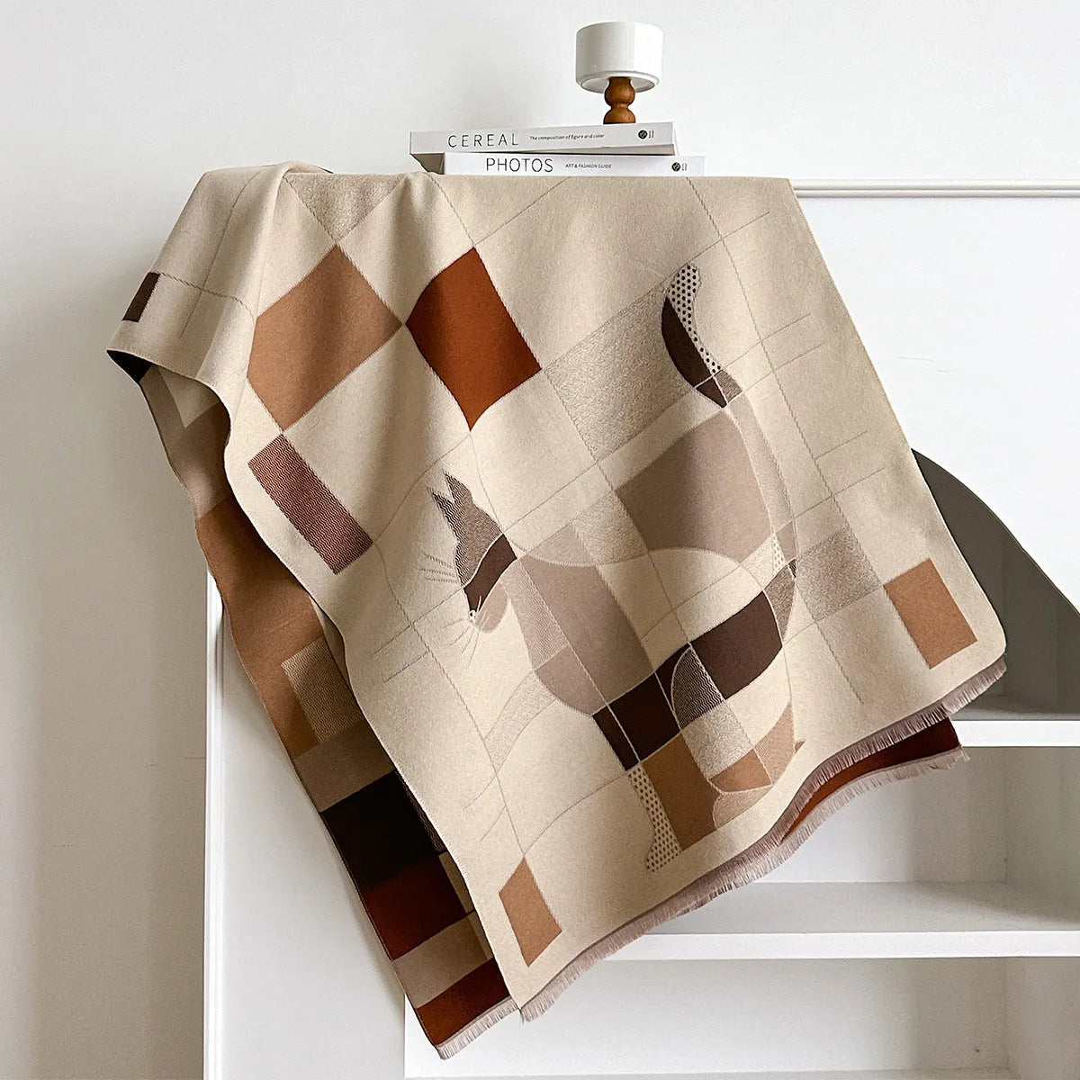 European style 185x65cm imitation cashmere polyester scarf in eight autumn colours