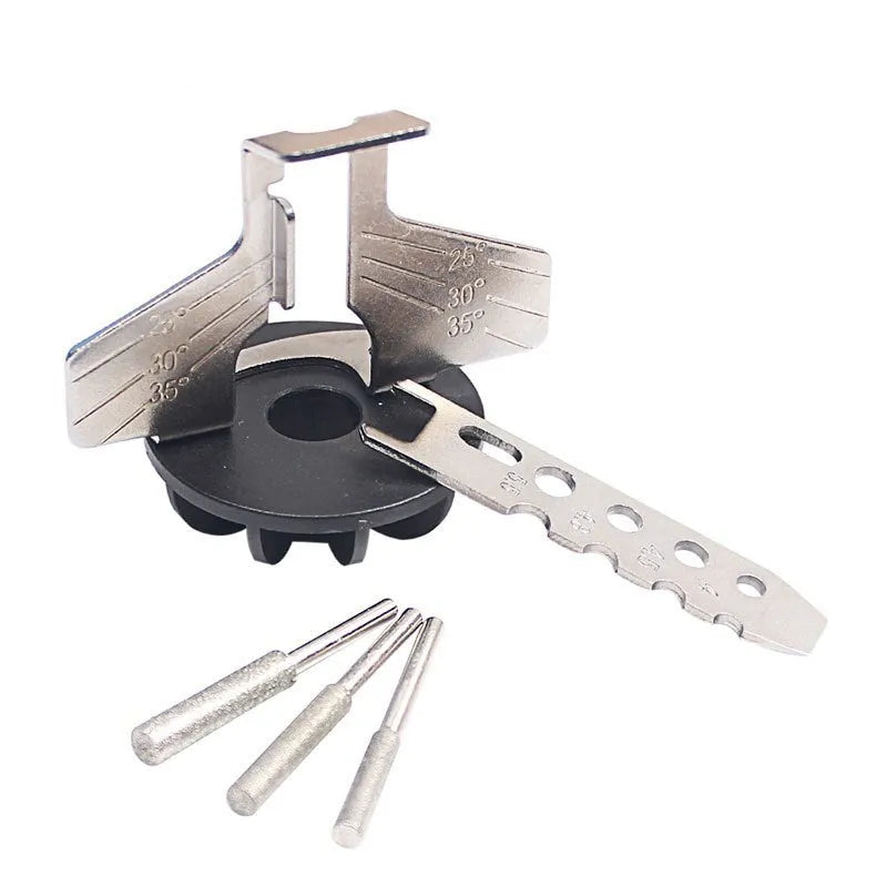 Silver metal chain grinding blade accessory for mini electric grinders showing 100 teeth
