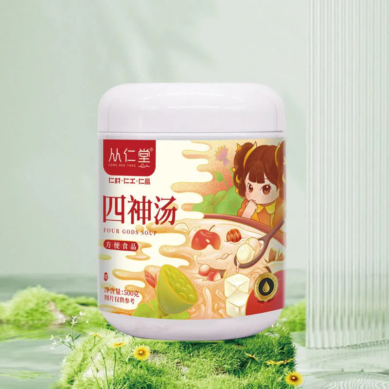 Box of children's spleen-strengthening herbal tea decoction with 12 individual 100ML bags containing yam, poria and lotus seed formula