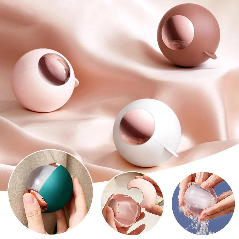 ABS plastic hair removal ball lint roller with handle in white gold colour