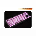White Fission Side Carving transparent PC keycap set with white double stitching detail