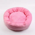 Light grey cotton-filled dog bed for a medium-sized dog with a matching pillow.
