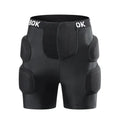 Black roller skating hip protection pants with NBR foam padding for fall safety