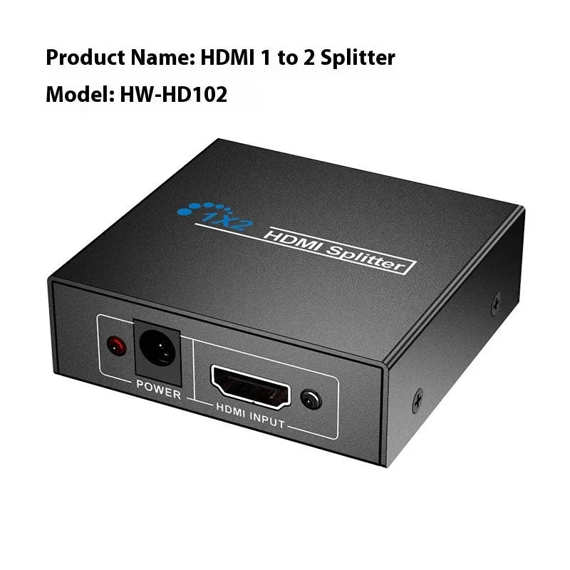 HDMI one-switch two-way frequency divider supporting 4K resolution with multiple interface options