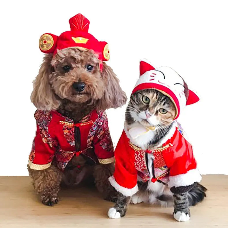 Sunflower cat headdress wig hat embroidered cloth pet costume accessory