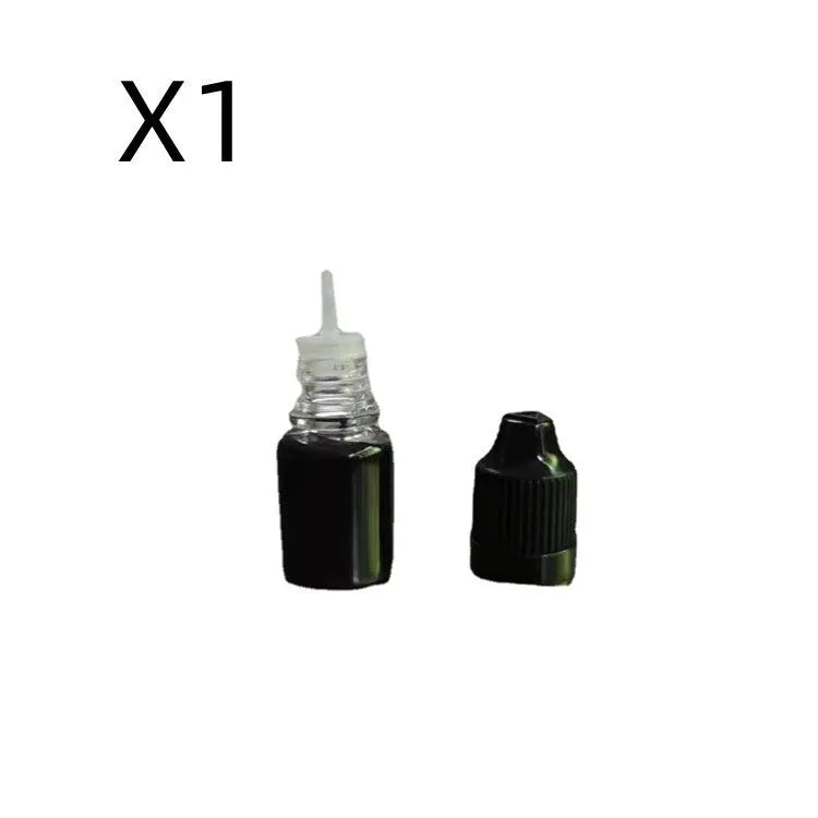 A small bottle containing 5ml of black confidentiality seal ink for privacy stamps.