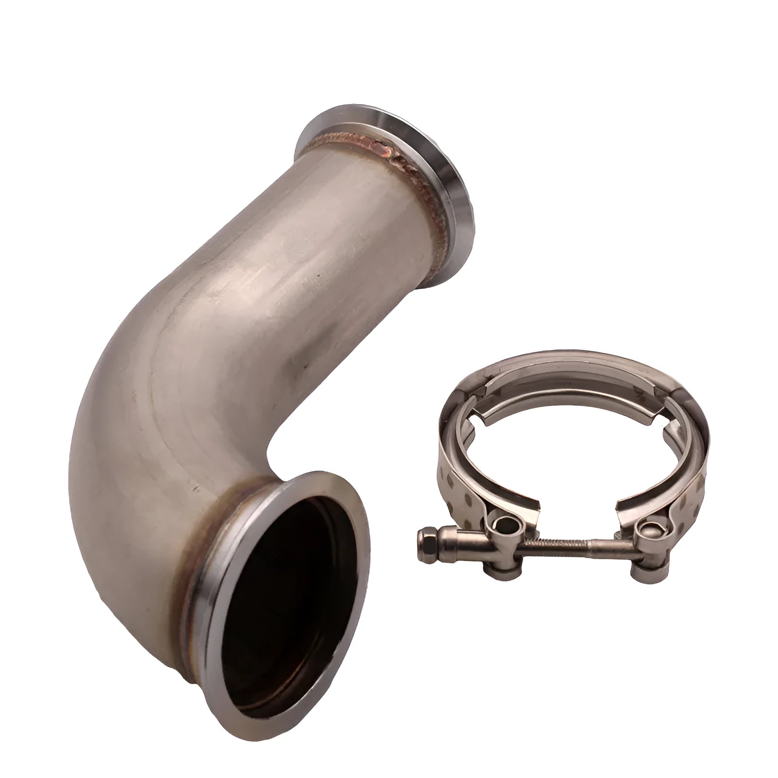 Stainless steel V-clamp pipe foot downpipe component for plumbing