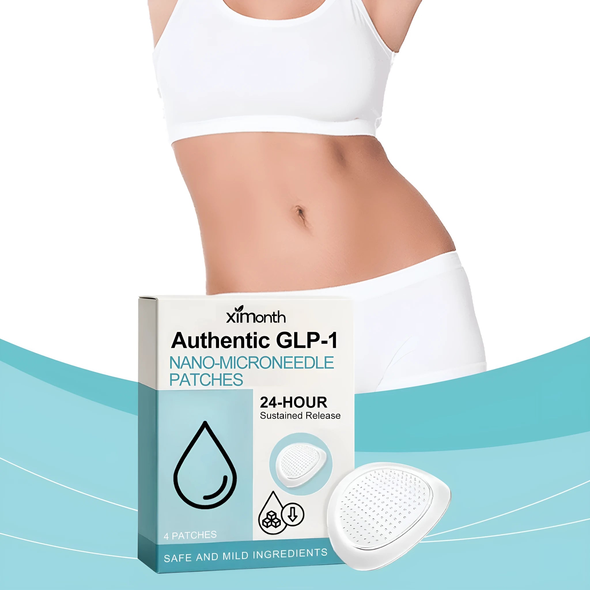 Four slimming microneedle skin firming patches for body nursing adhesive bandage application