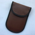 Black signal blocking pouch for car key fob protection measuring 20x10cm